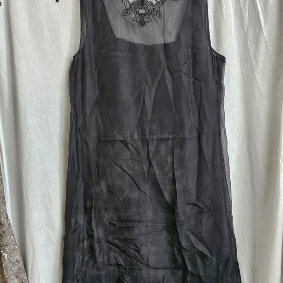 Elie Tahari Embroidered Black Dress (Size M) - Picture 5 of 10